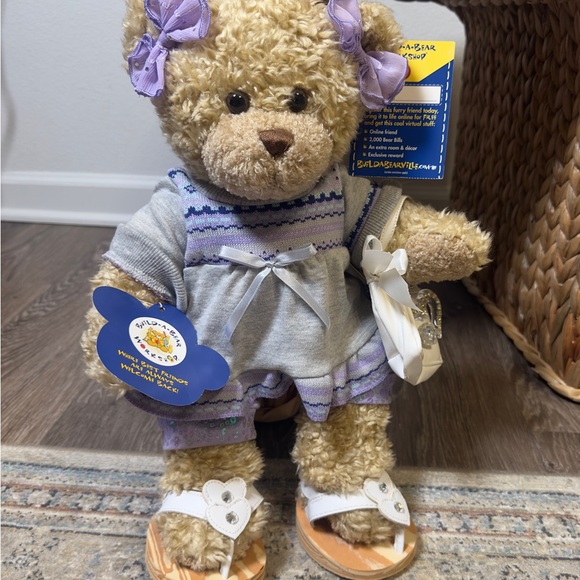 Build-A-Bear Purple and Gray Teddy Bear / BNWT